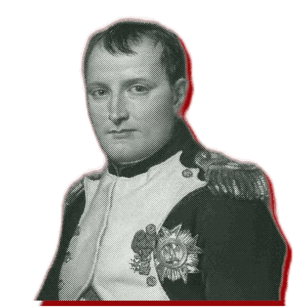 Archival transparent portrait of Napoleon Bonaparte
